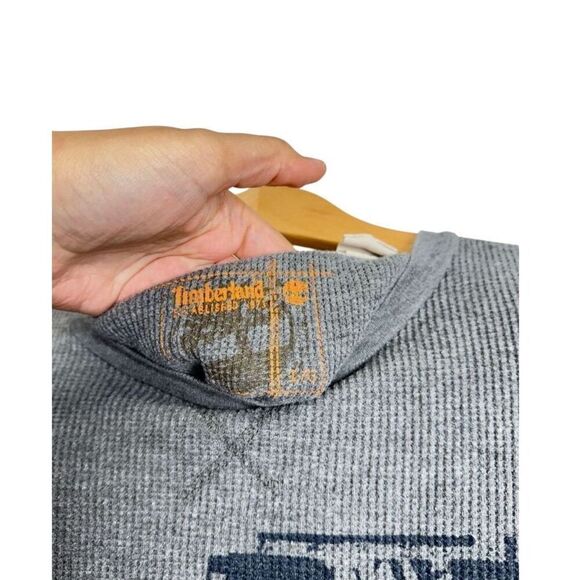 Timberland Long Sleeve Shirt Size Large Gray Crewneck Pullover - Picture 6 of 8